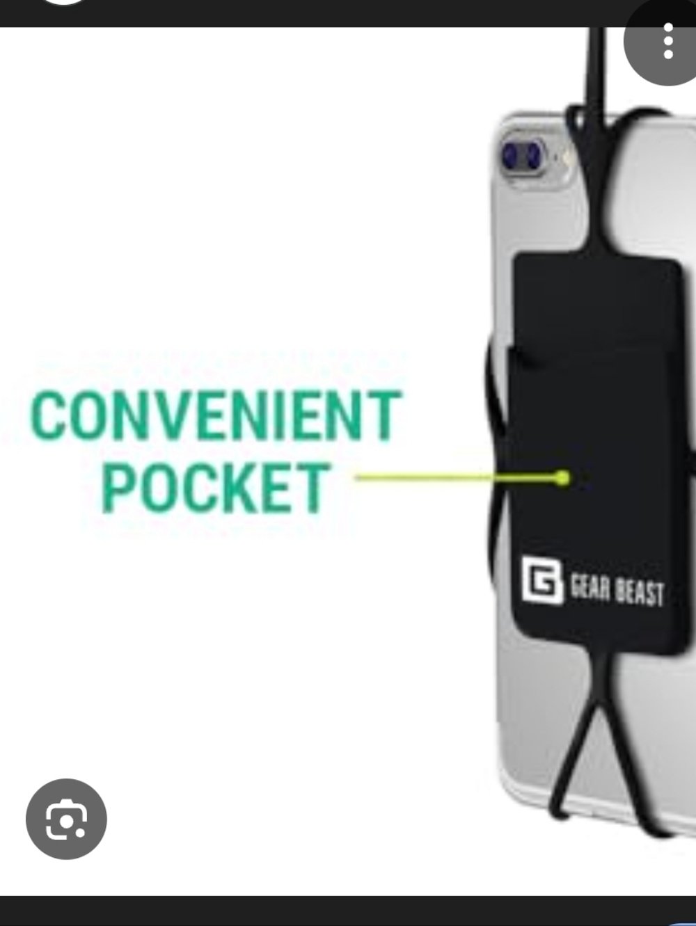 Gear Beast Black Phone Lanyard Convenient Card Holder NWOT